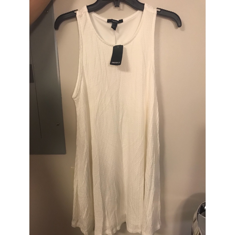 White scoop neck dress